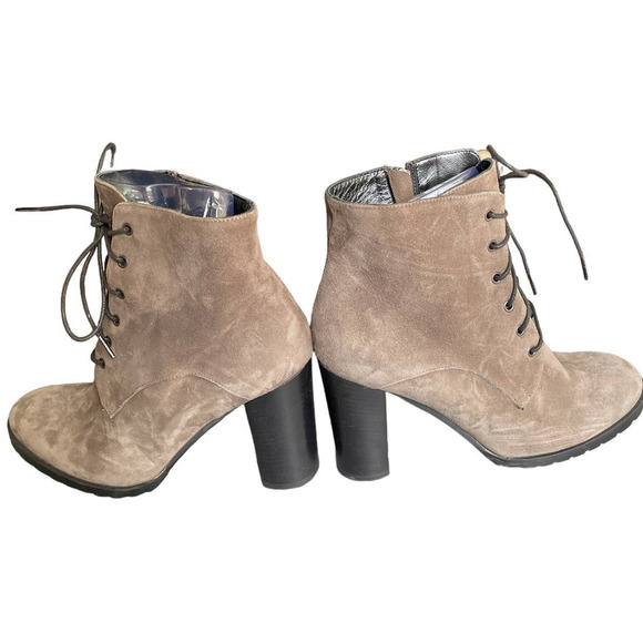 Davos Gomma Womens Suede Lace-Up Heeled Ankle Bootie Side Zip Size 6US Tan - Picture 5 of 9